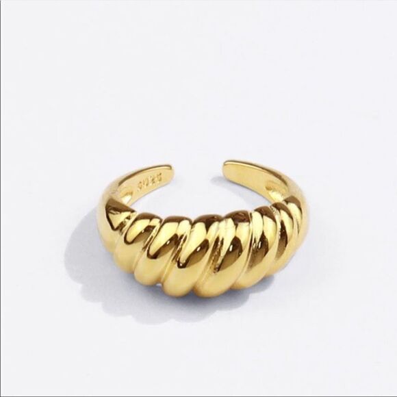 ✨New Gold 925 Sterling Silver Dome Ring